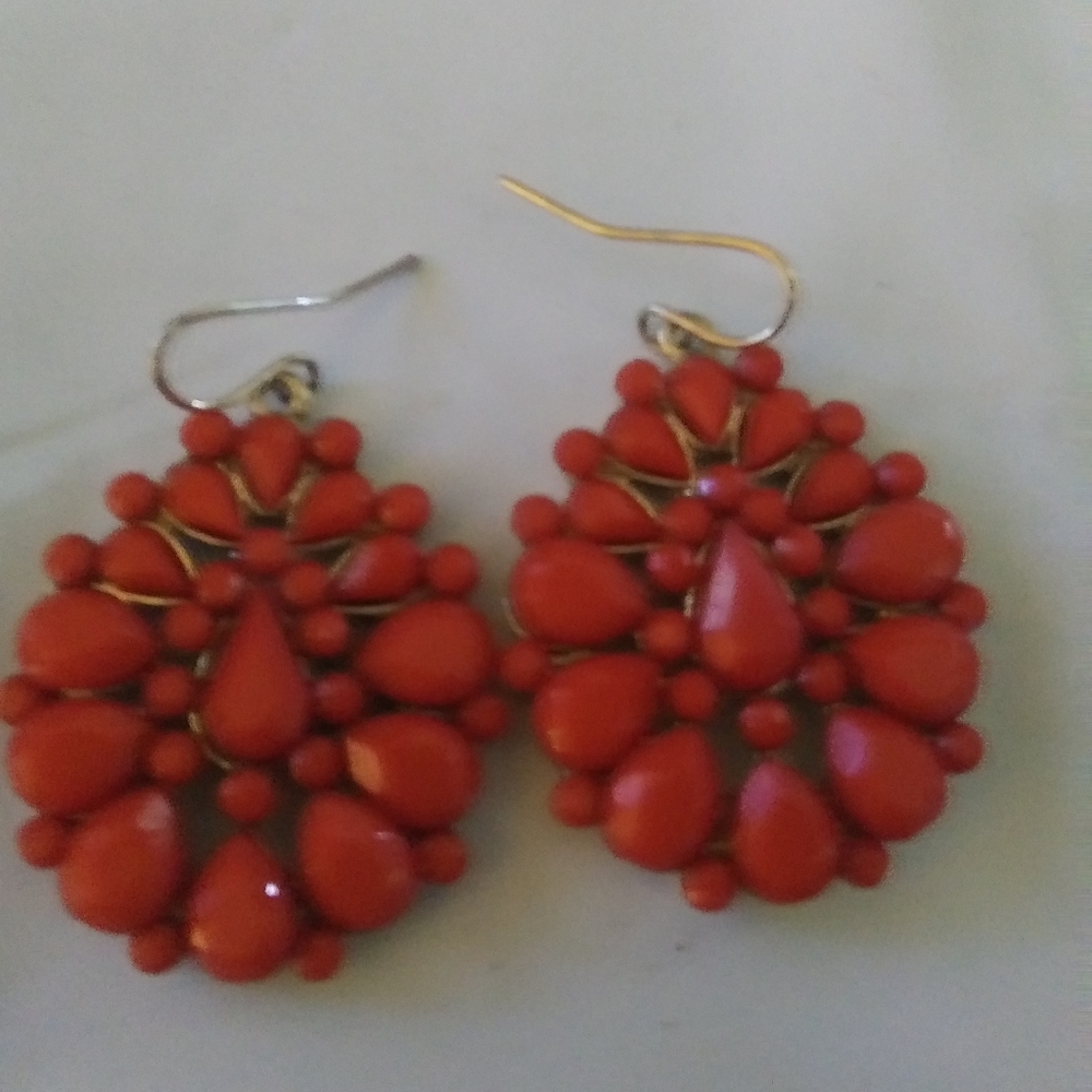 Vintage Red Coral Earrings